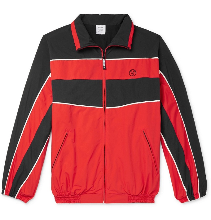 Photo: Vetements - Colour-Block Nylon Track Jacket - Red