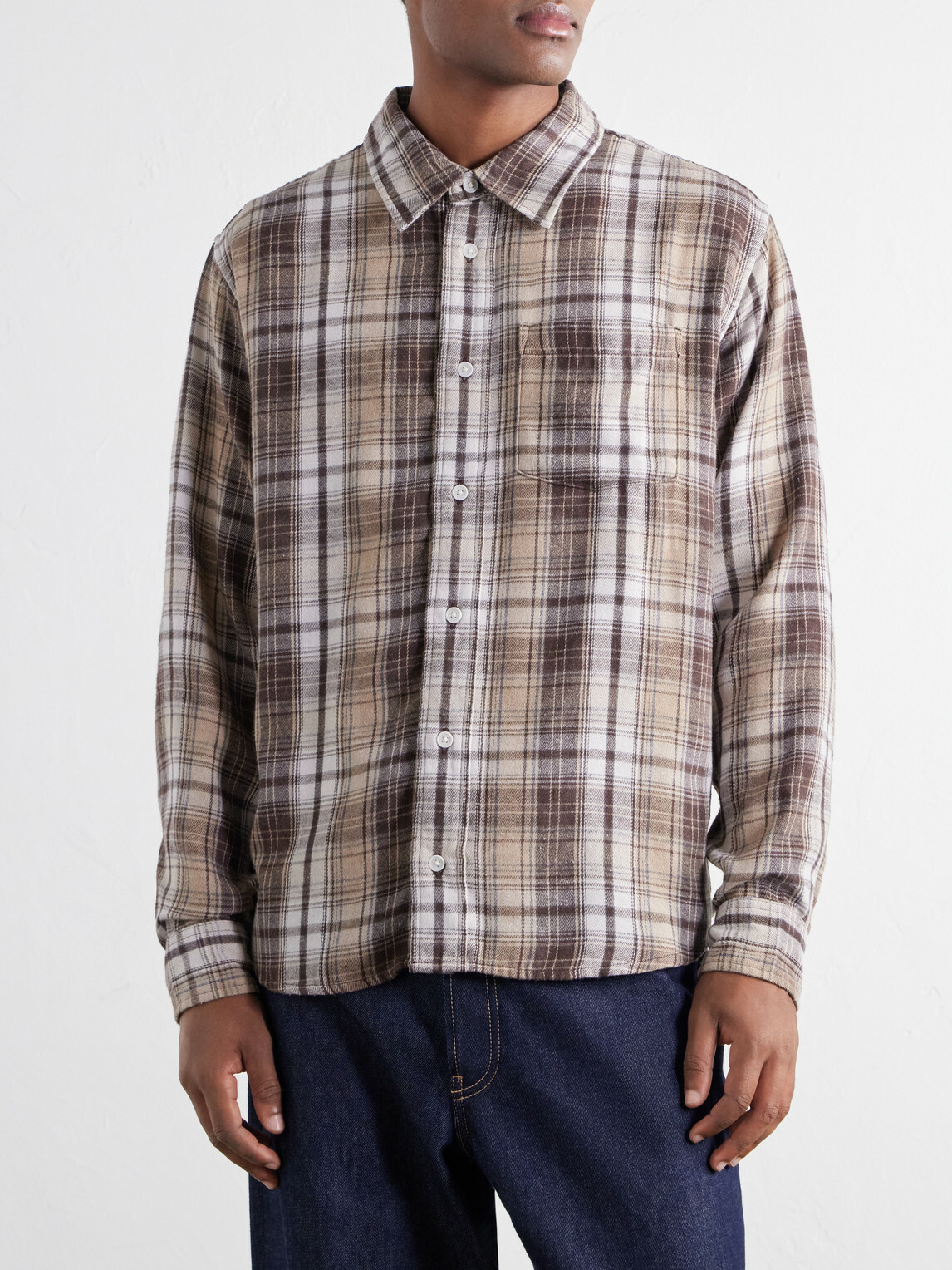 Corridor - Checked Flannel Shirt - Brown