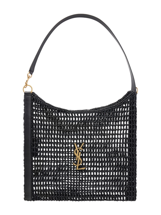 Photo: SAINT LAURENT - Oxalis Leather-Trimmed Raffia Tote Bag