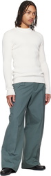 Jil Sander White Long Sleeve Mockneck Sweater