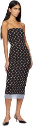 Marine Serre Black Recycled Moon Jersey Bustier Midi Dress
