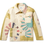 BODE - Patchwork Crinkled-Cotton Shirt Jacket - Neutrals