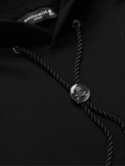 MASTERMIND WORLD - Logo-Embroidered Loopback Cotton-Jersey Hoodie - Black