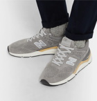 New Balance - X90 Mesh-Trimmed Suede Sneakers - Men - Gray