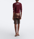 Jacques Wei Fringed paneled sequined miniskirt