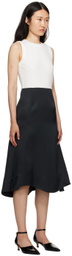 Recto White & Black Asymmetric Midi Dress