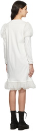 Renli Su White Mulberry Silk Puff Shoulder Dress