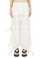 Side Tie Straight Leg Trousers in White