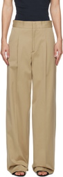 MSGM Beige Faille Pleats Trousers