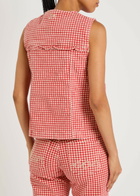 Damson Madder Mari Gingham Stretch-denim Gilet Red