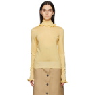 Victoria Beckham Yellow Ruffle Polo Turtleneck