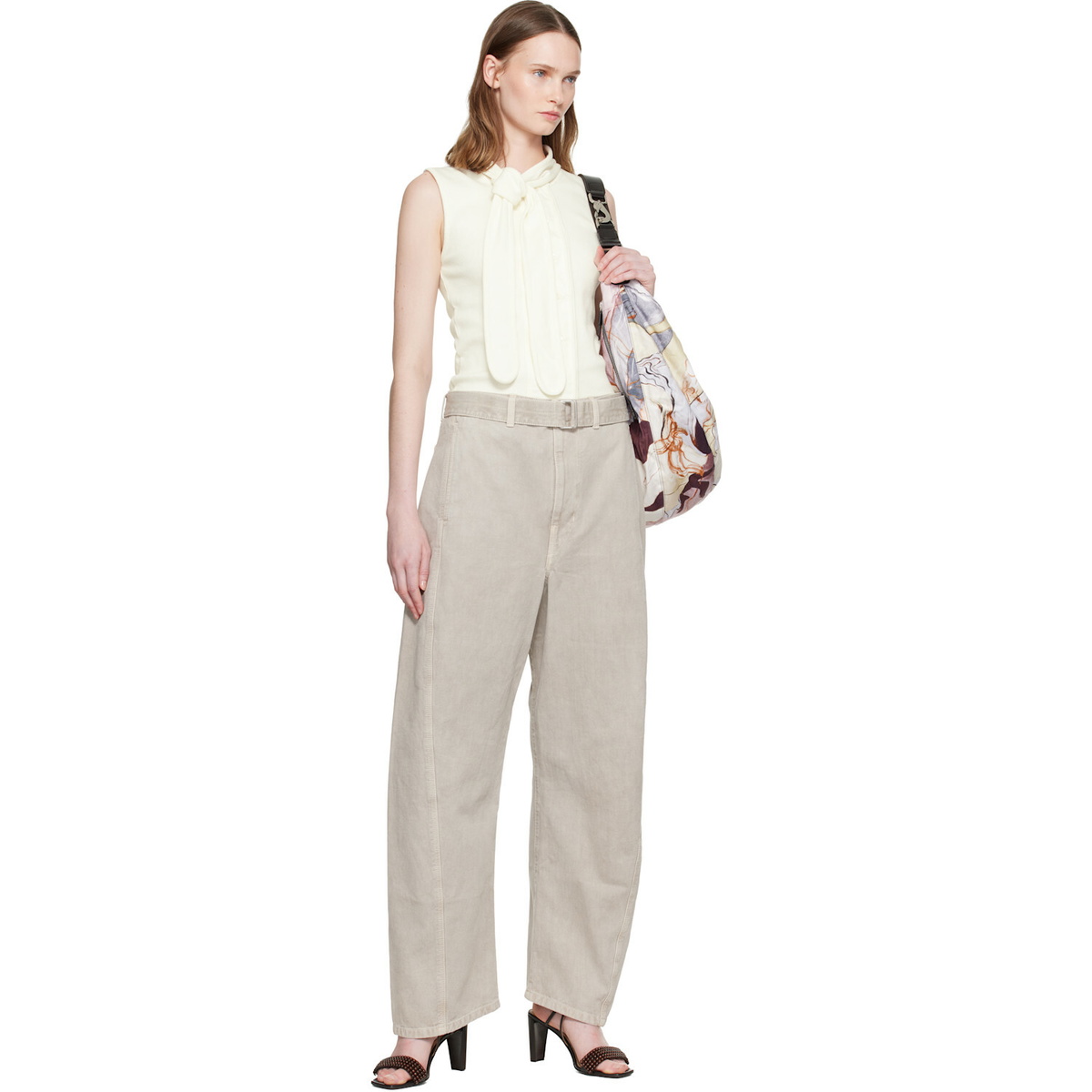 LEMAIRE Off-White Asymmetrical Fitted Tank Top