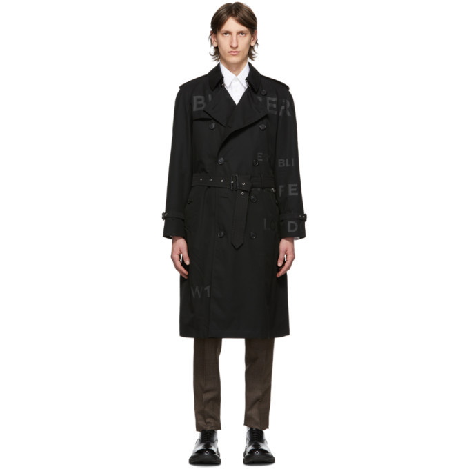 Photo: Burberry Black Westminster Horseferry Print Trench Coat