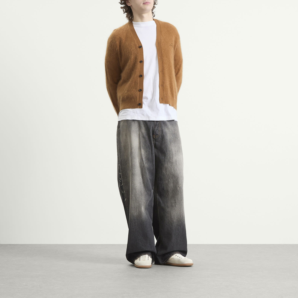 Acne Studios Men's Plush Cardigan in Almond Brown