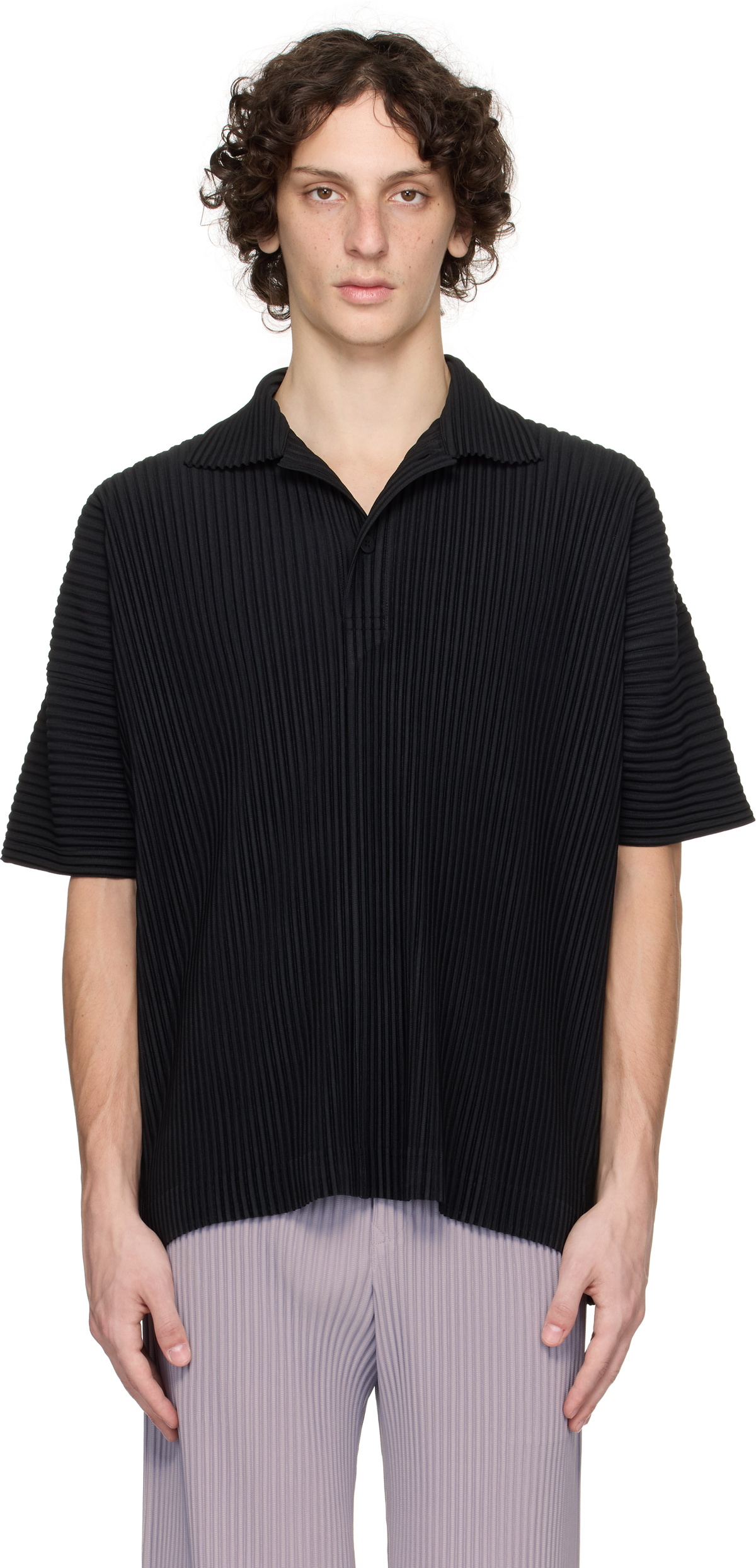 HOMME PLISSÉ ISSEY MIYAKE Black Monthly Color May Polo Homme