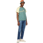 Nudie Jeans Off-White and Green Colors Sune T-Shirt