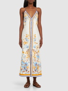 ZIMMERMANN - Halcyon Printed Linen Maxi Slip Dress