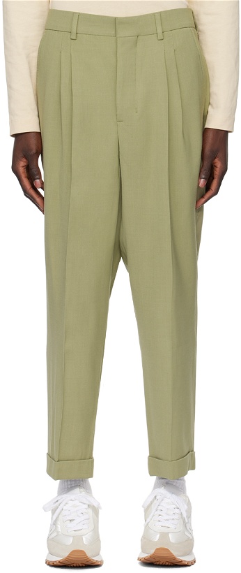 Photo: AMI Paris Green Carrot-Fit Trousers