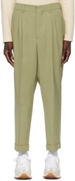 AMI Paris Green Carrot-Fit Trousers