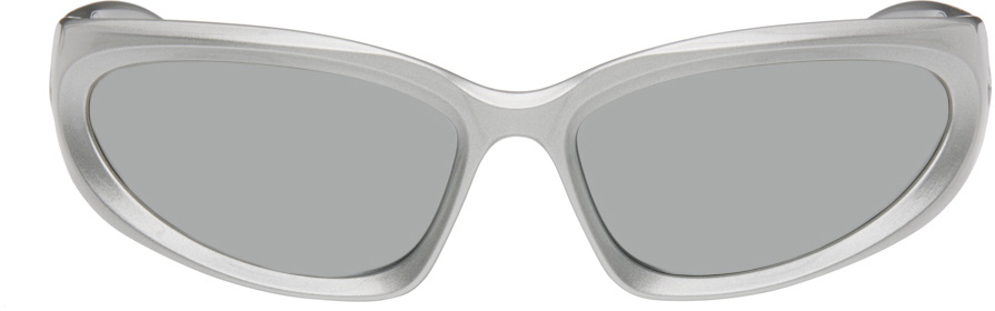 Swift oval sunglasses in silver - Balenciaga | Mytheresa