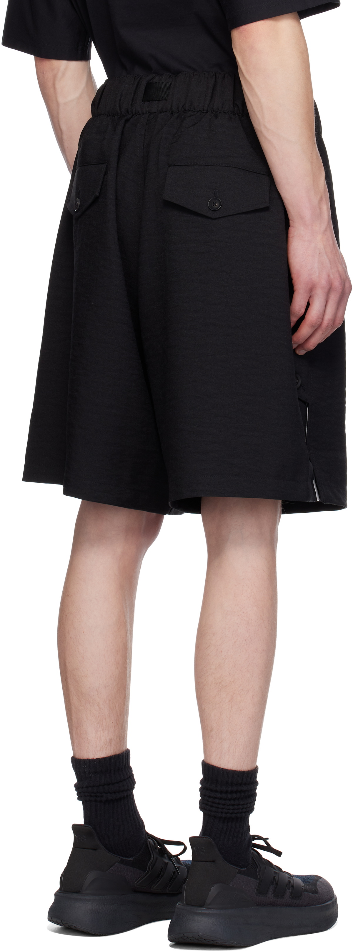 パンツ M Y-3 UNIFORMSTRAIGHTLEG 3-STRIPESSHORTS Y-3 Black Uniform 3-Stripes Shorts Y-3