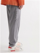 CRAIG GREEN - Tapered Lace-Detailed Cotton-Jersey Sweatpants - Gray