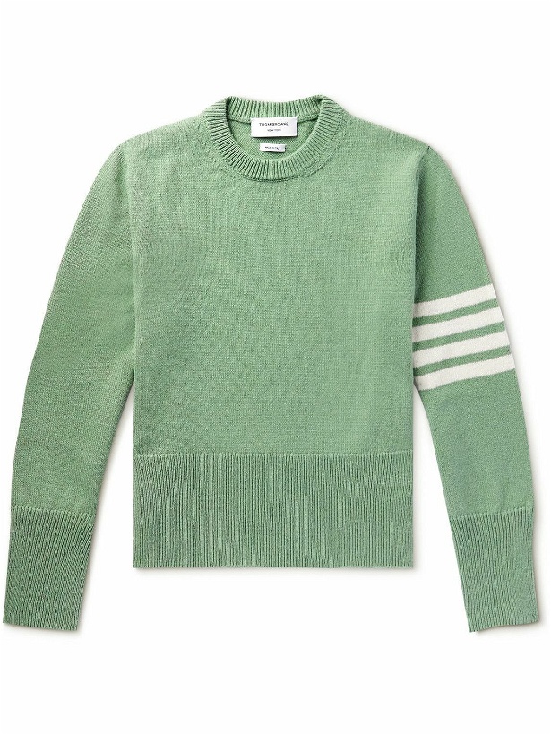Photo: Thom Browne - Slim-Fit Striped Wool Sweater - Green