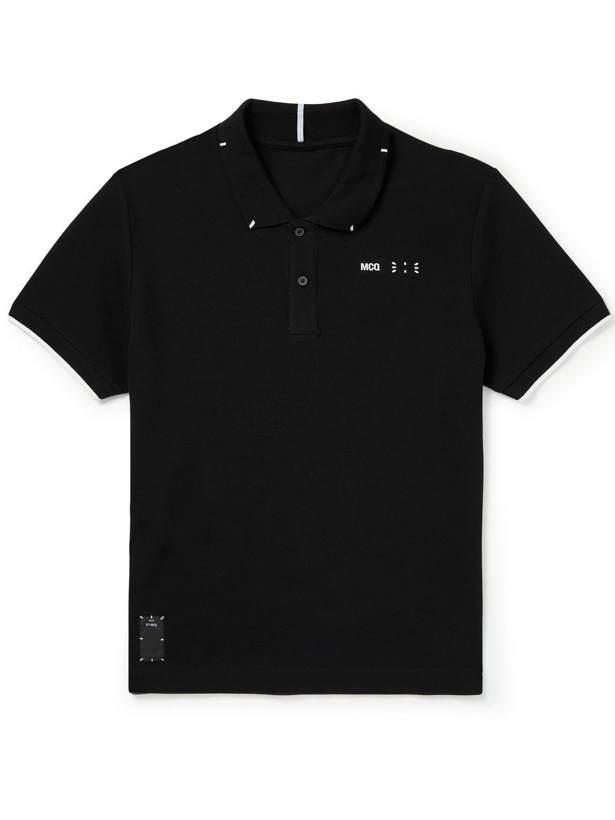Photo: MCQ - Logo-Appliquéd Cotton-Piqué Polo Shirt - Black