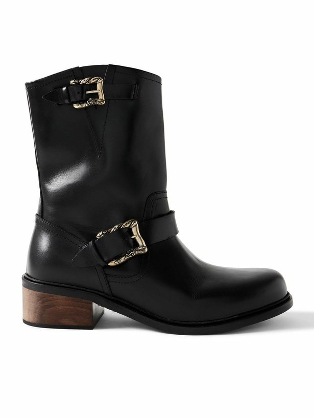 Photo: Enfants Riches Déprimés - Engineer Buckled Leather Boots - Black