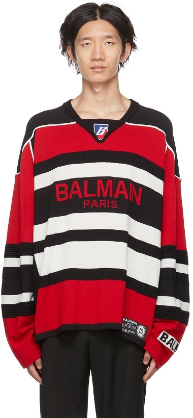 Photo: Balmain Red B-Sporty Sweater