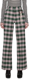 Charles Jeffrey LOVERBOY Purple & Green Gingham Trousers