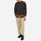 Undercoverism Men's Check Detail Crew Sweat in Charcoal