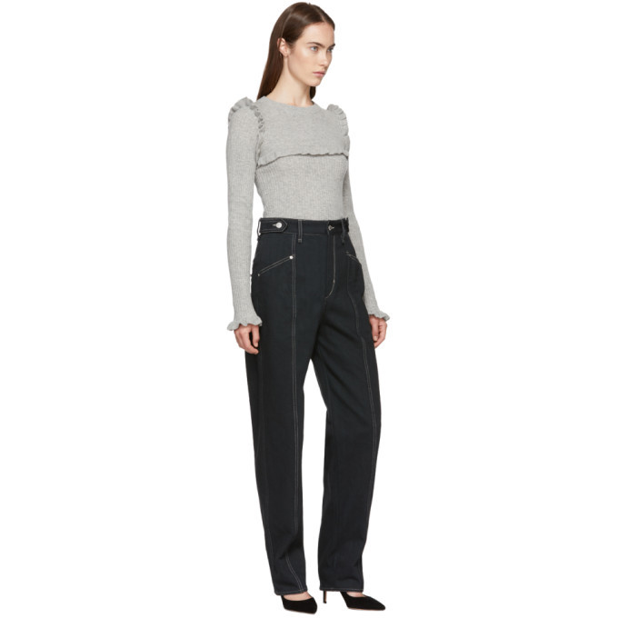 See by Chloe Grey Feminine Ruffle Sweater See by Chloe