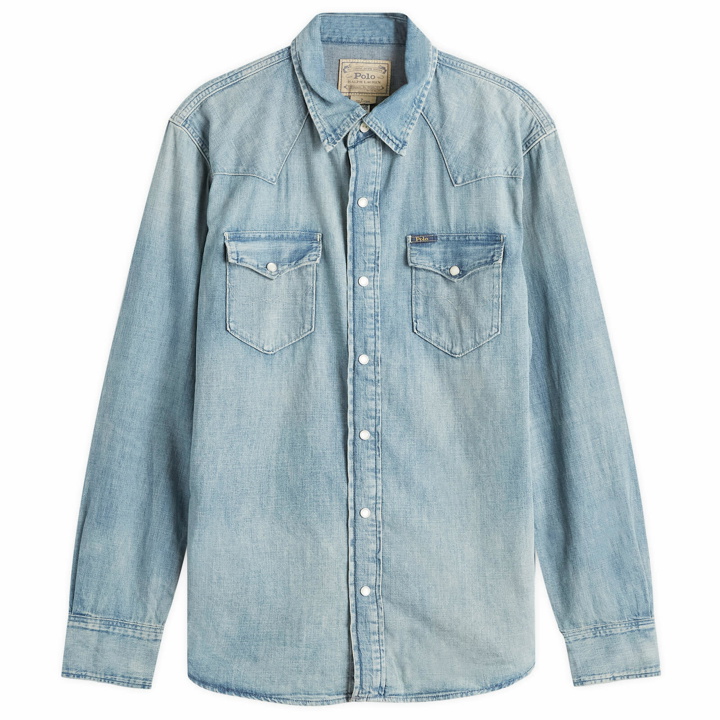 Photo: Polo Ralph Lauren Men's Icon Denim Shirt in Rl Western