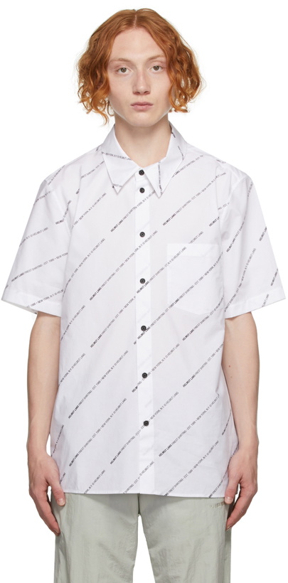Photo: Helmut Lang White Logo Short Sleeve Shirt