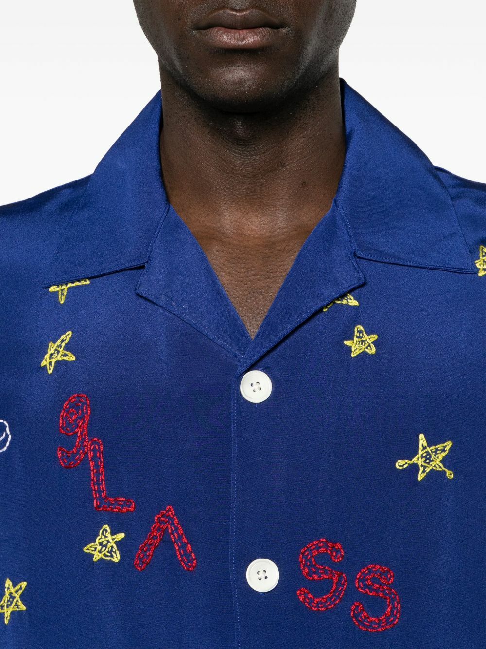Glass Cypress Blue Nightsky Silk Shirt