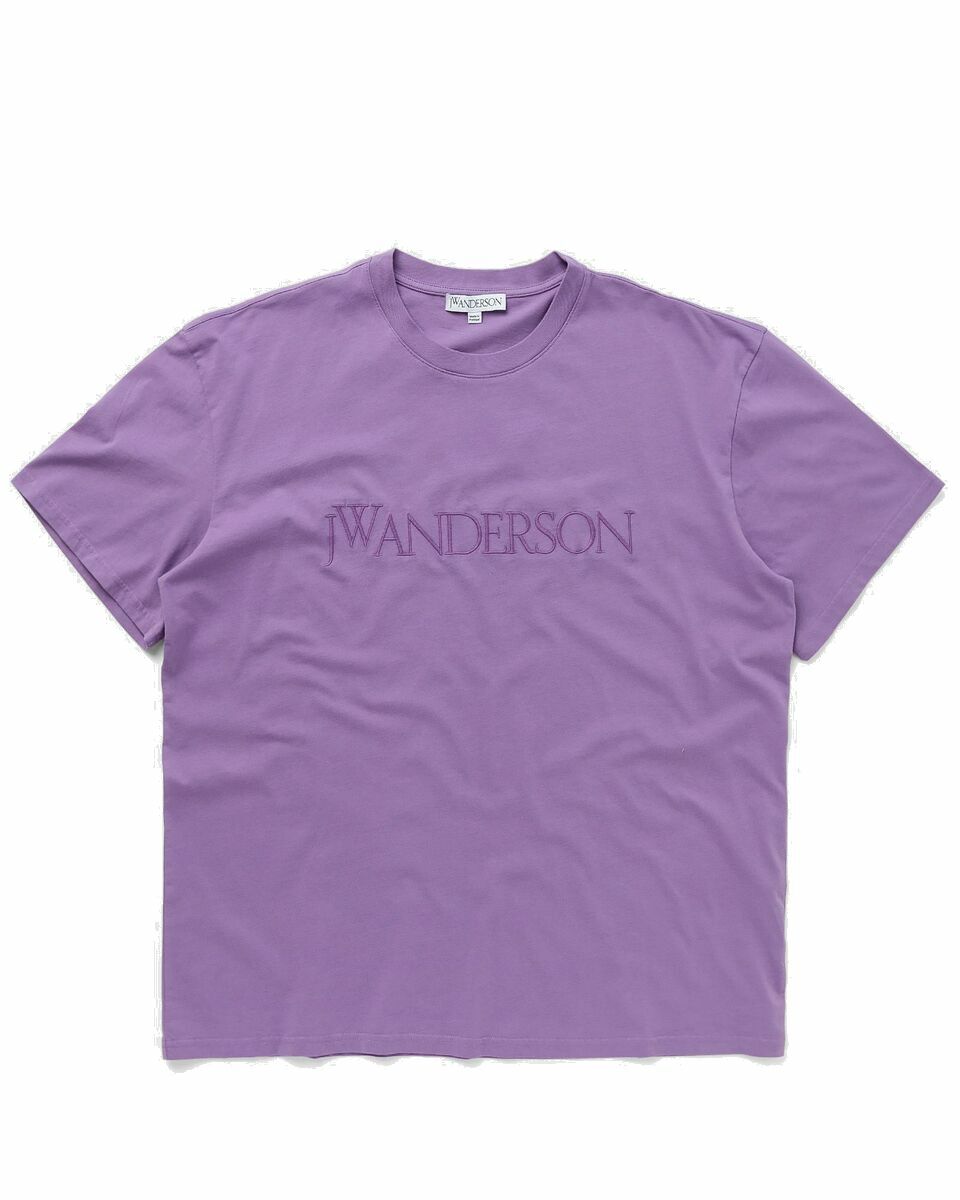 Photo: Jw Anderson Logo Embroidery T Shirt Purple - Mens - Shortsleeves