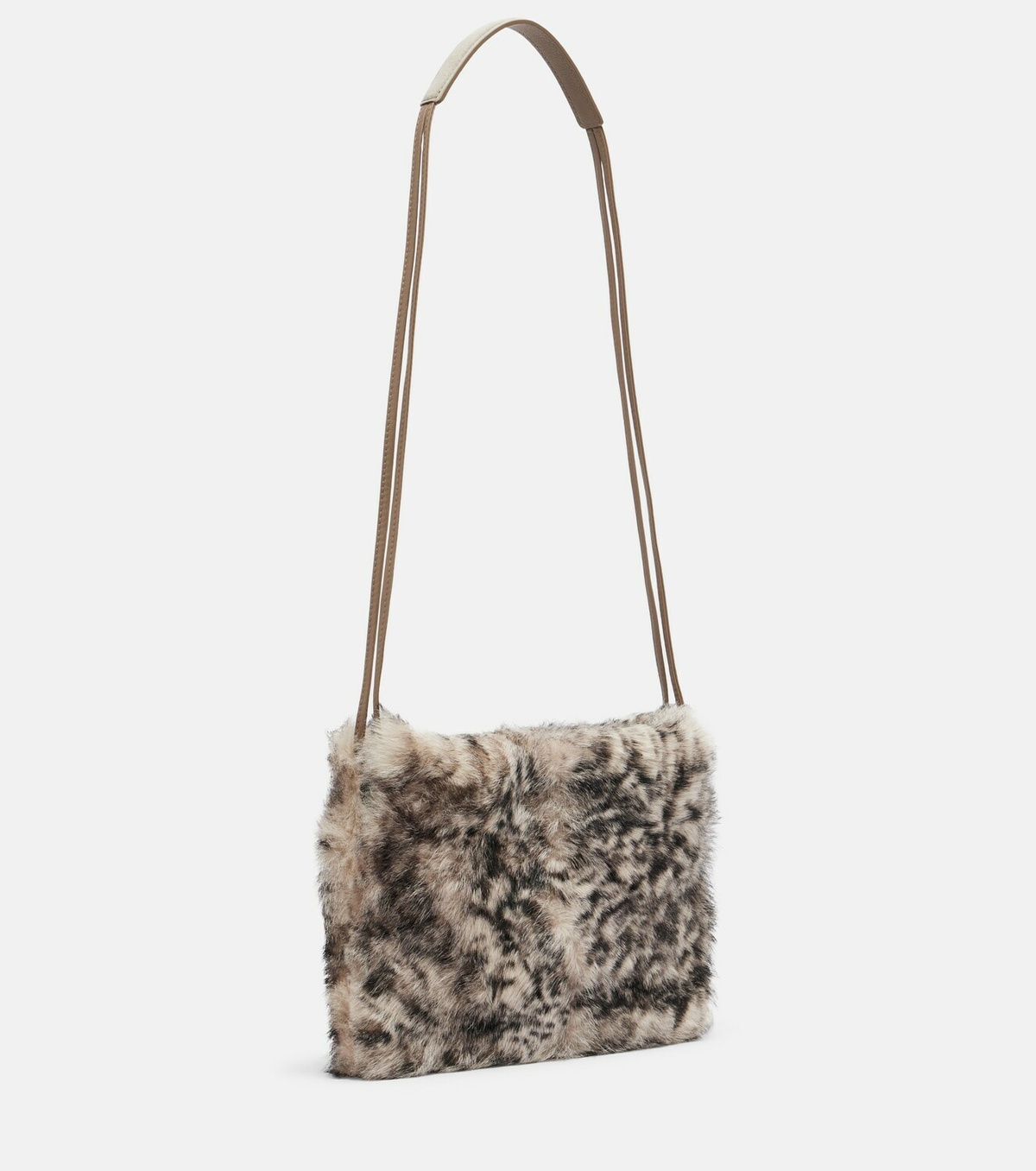 Brunello Cucinelli Mellow Small lynx-print shearling shoulder bag