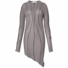 Sami Miro Vintage Women's Aysmmetric Long Sleeve Mini Dress in Graphite Grey