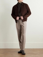De Petrillo - Slim-Fit Ribbed Merino Wool and Cashmere-Blend Rollneck Sweater - Brown