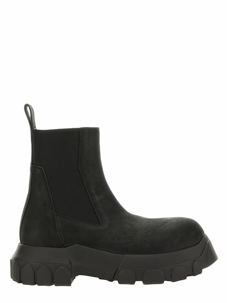 Rick Owens Black Shearling Lunar Tractor Boots Rick Owens