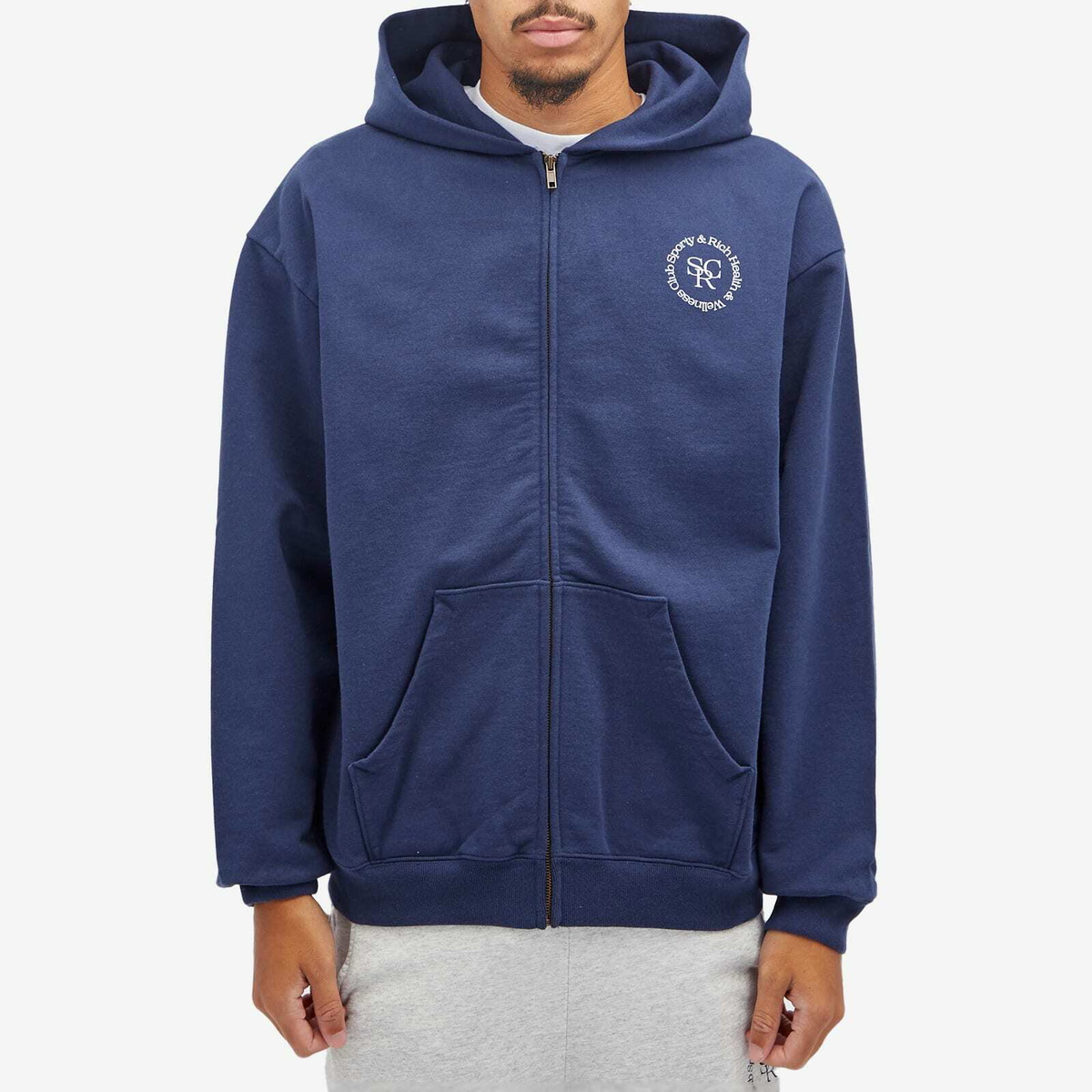 【SPORTY＆RICH/スポーティアンドリッチ】 SRWC HOODY SRHWC Zipped Hoodie - Navy/White – Sporty & Rich