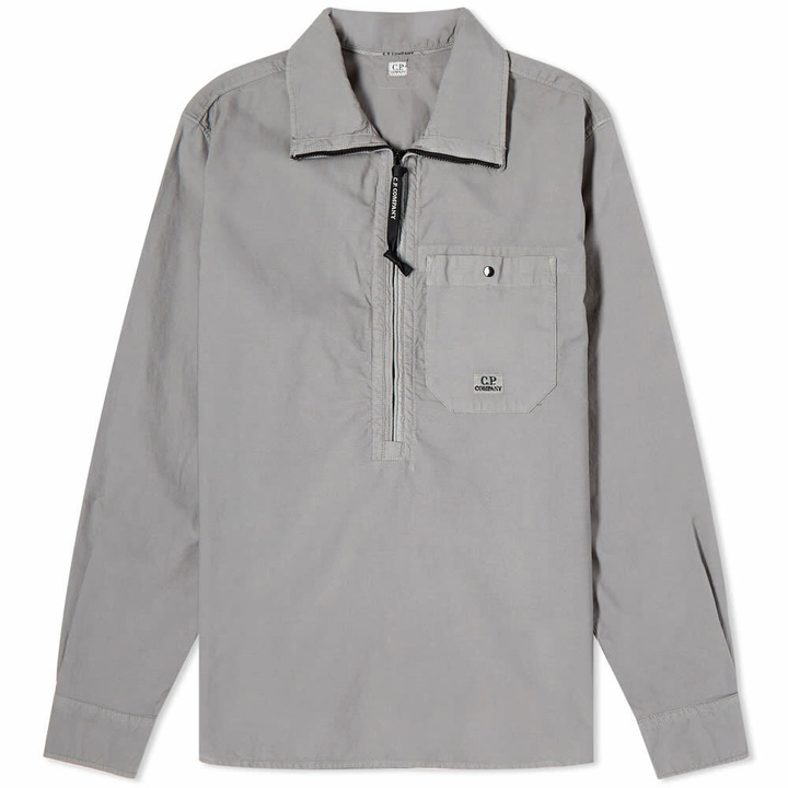 Photo: C.P. Company Men's Garment Dyed Quarterzip in Titanium