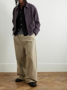 Small Talk - Washed Silk-Twill Jacket - Purple