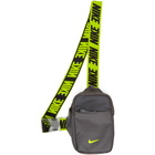 Nike Grey and Green Small NSW Essentials Hip Pouch