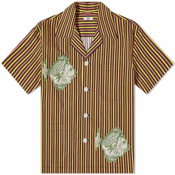 Photo: Bode Men's Fish Applique Vacation Shirt in Multi