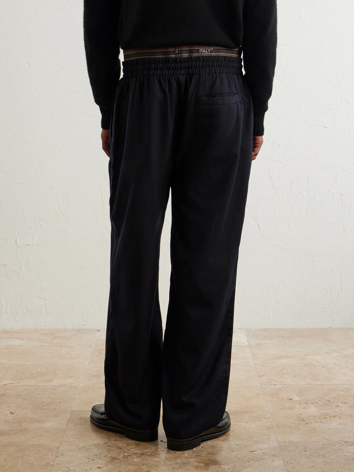 Paly Hollywood - Wide-Leg Wool-Blend Sweatpants - Black