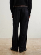 Paly Hollywood - Wide-Leg Wool-Blend Sweatpants - Black