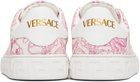 Versace Off-White & Pink Underwater Barocco Greca Sneakers