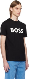 BOSS Black Curved-Logo Print T-shirt